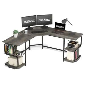 Black L-Shaped Corner Desk