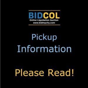 PICKUP INFORMATION - PLEASE READ!