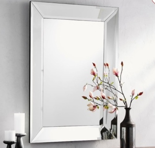 Beveled Glass Rectangular Mirror,&nbsp;30 x 42', Like New, Retail - $399