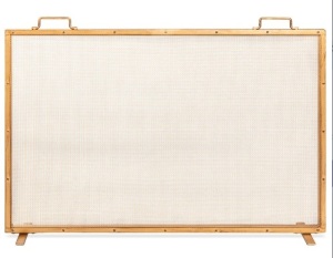 Single Panel Handcrafted Steel Mesh Fireplace Screen w/ Handles - 38x27in, E-Commerce Return/Appears New