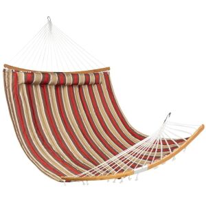 2-Person Quilted Portable Hammock w/ Curved Bamboo Spreader Bar, Carry Bag 