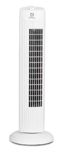 28 in. White Oscillating Tower Fan with 3 Wind Speeds, Untested, Appears New