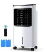 215 CFM 3-Speed Portable Evaporative Cooler Air&nbsp;Cooler&nbsp;Fan Filter Humidify Anion For 400 Sq.Ft. with Remote Control, Powers On, Appears New/Damaged Box