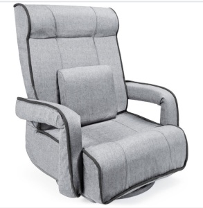 Oversized Swivel Gaming Floor Chair w/ Armrest, Adjustable Backrest, Like New, Retail - $129.99