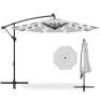 Solar LED Offset Hanging Patio Umbrella w/ Crank Tilt Adjustment - 10ft&nbsp;