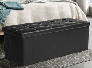 Folding Ottoman Storage Bench 