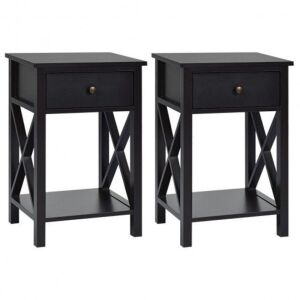 Set of (2) Nightstands with Drawer - Brown