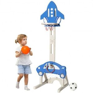 Kids 3-In-1 Basketball Goal with Adjustable Height