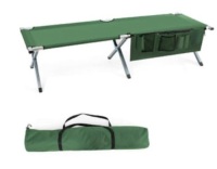 Folding Camping Cot Heavy-duty Camp Bed W/Carry Bag, Green, Appears New