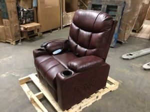 Burgundy Power Recliner, Unknown Details - E-Comm Return, Appears New, Tested/Works