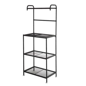 4 Tier Black Bakers Rack Kitchen Shelf 