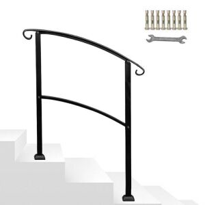 Rovsun 1-3 Steps Wrought Iron Handrail Kit 