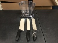Mueller Aryclic Knife Stand with 3 Knives - E-Comm Return&nbsp;