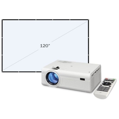 Mini Projector w/ Bluetooth and 120" Projection Screen