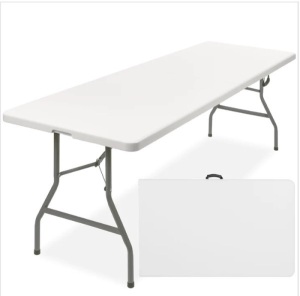 8ft Portable Folding Plastic Dining Table w/ Handle, Lock, Appears New