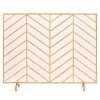 Single Panel Iron Chevron Fireplace Screen w/ Antique Finish - 38x31in