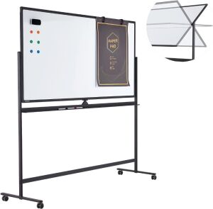 Tankee Double Sided Dry Erase Whiteboard Easel on Wheels - 70'' x 36''