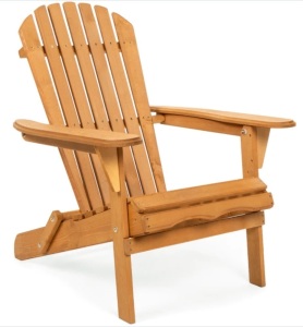 Folding Wooden Adirondack Chair, Appears New, Unknown If Complete