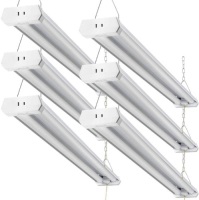 Linkable LED Shop Lights 4FT, 5000K Daylight White, with Pull Chain (ON/Off),&nbsp;6 Pack - Appears New&nbsp;