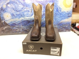 Ariat Men's Rambler Wester Boots, Earth/Brown Bomber, Size 12 - Appear New