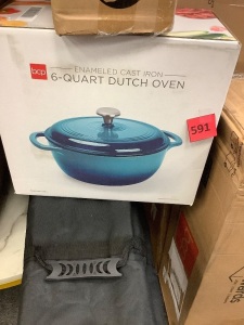 6qt Non-Stick Enamel Cast-Iron Dutch Oven Kitchen Cookware w/ Side Handles