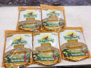 Lot of (5) Wagner’s Sunflower Hearts & Chips Wild Bird Food, 3-Pound Bags - New