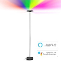 Floor Lamp, SZGMJIA&nbsp;LED WiFi Smart Floor Light with 1-100% Brightness Dimmable & 4 Colors Temperatures, 25W. NEW