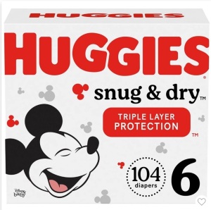 Huggies Snug & Dry Baby Disposable Diapers Huge Pack - Size 6, 104ct, New, Retail - $45.99