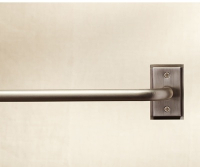 PB Essential Room Darkening Curtain Rod & Wall Bracket Pewter finish, Like New, Retail - $39.99