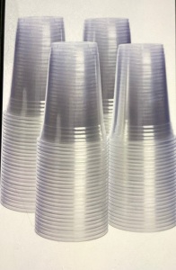 [100 Pack - 20 oz.] Crystal Clear PET Plastic Cups, Like New, Retail - $19.99