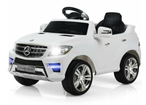 Mercedes Benz ML350 6V Electric Kids Ride On Car Licensed MP3 RC Remote Control, White, Untested, E-Commerce Return