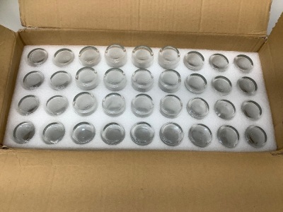 Box of 72 Small Glass Bottles, Appears new