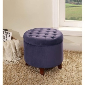 Comfortly Large Round Storage Ottoman, Purple - New in Damaged Box  