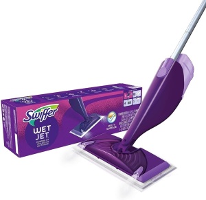 Swiffer WetJet Hardwood and Floor Spray Mop Cleaner Starter Kit, Includes: 1 Power Mop, 10 Pads, Cleaning Solution, Batteries - New 