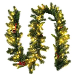 9' Pre-Lit Artificial Christmas Garland with LED