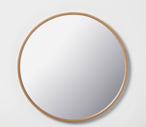 30" Round Framed Mirror Natural - Hearth & Hand, with Magnolia, Like New, Retail - $59.99