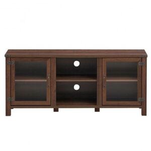 Tv Stand Entertainment Center with Storage Cabinets, Walnut 