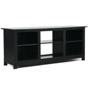 2-Tier 58" Tv Stand Entertainment Media Console Center, Black 