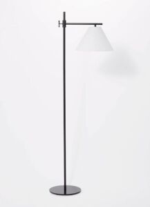 Downbridge Metal Floor Lamp, Dimmable Switch, Black 