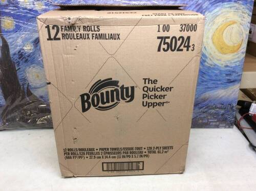 Bounty Paper Towels, 12 Family Rolls - New/Unopened