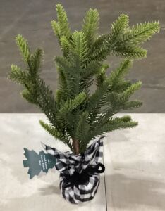 Lot of (16) Small Green Trees with Fabric Base