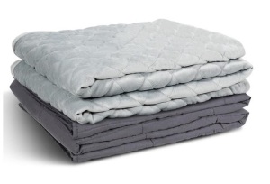 Grey Soft 100% Cotton 48 in. x 72 in. 20 lbs. Weighted Blanket, Appears New