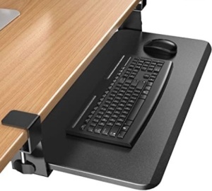 ErGear Keyboard Tray Under Desk, 26.3” (30.7" Including Clamps) x 11.8” Slide-Out, Ergonomic Clamp on Computer Drawer Extender, Black, Appears New