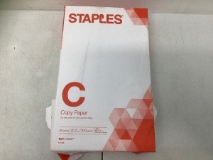 Box of 10 Reams Staples Legal Copy Paper, E-Comm Return