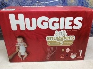 Huggies Little Snugglers Baby Diapers, Size 1, 198ct - New