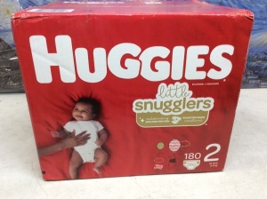 Huggies Little Snugglers Baby Diapers, Size 2, 180 ct - New