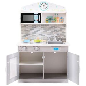 Kids Wooden Pretend Kitchen Playset 