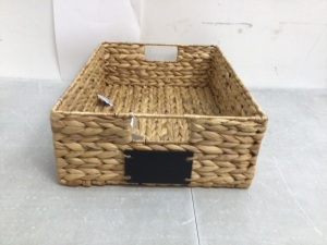 Set of 4 Water Hyacinth Pantry Baskets w/ Chalkboard, Chalk Marker