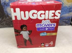 Huggies Little Movers Plus Baby Diapers, Size 4, 180 ct - New