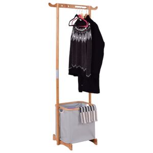 Bamboo Laundry Hamper with Rack